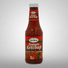Grace Tomato Ketchup is a tasty combination of sun ripened tomatoes and spices with an extra hint of sugar adds Caribbean flavor.  Available in 2 sizes 13.5 & 22.29 oz.