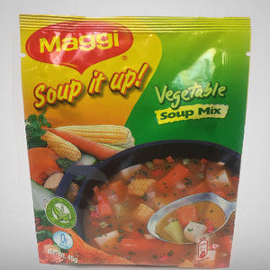 For a great soup flavor, add the Maggi Vegetable Soup Mix. Net Wt. 45 g