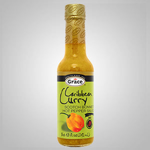 Grace Caribbean Curry Scotch Bonnet Hot Pepper Sauce is an exotic blend of curry and Jamaican scotch bonnet peppers. 4.8 oz