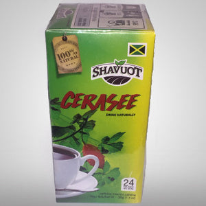 Shavuot Cerasee Tea is 100% natural and caffeine free. Cerasee or Bitter melon has been used in traditional folk herbal remedies throughout certain regions of the world. Although parts of the plant can be incorporated in cuisines, it has been mainly used specifically in the Caribbean as a tea to treat particular ailments. (24 bags) 1.3 oz